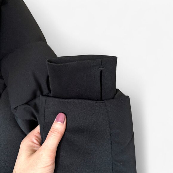 Michael Kors Faux Fur Trim Hooded Black Puffer Coat Size M - Picture 14 of 16